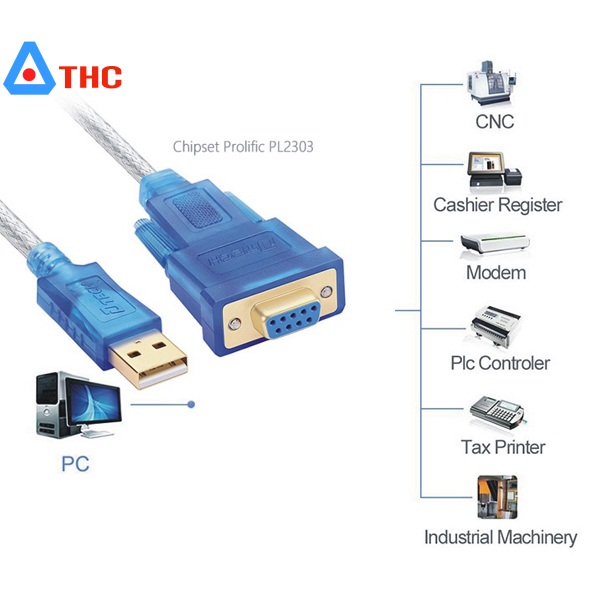 Cáp chuyển đổi USB to RS232 Dtech